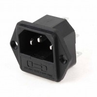 C14 power inlet with fuse holder