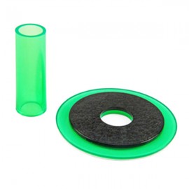 Sanwa JLF-CD translucent green shaft & dustwasher set