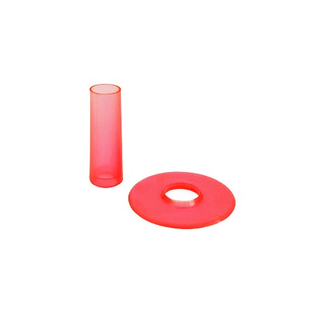 Sanwa JLF-CD translucent red shaft & dustwasher set