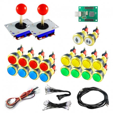 Kit Zyppyy - 2 Players 16 buttons - Xin-Mo USB encoder