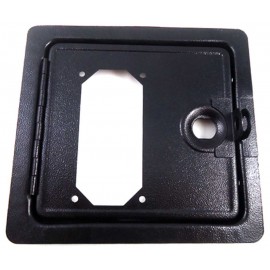 Coin door with cut out