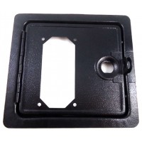 Coin door with cut out