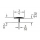 T-Molding 3/4" - black 1m