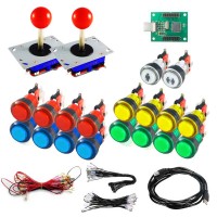 Kit Joystick Arcade - 18 translucent illuminated buttons - Xin-Mo USB encoder