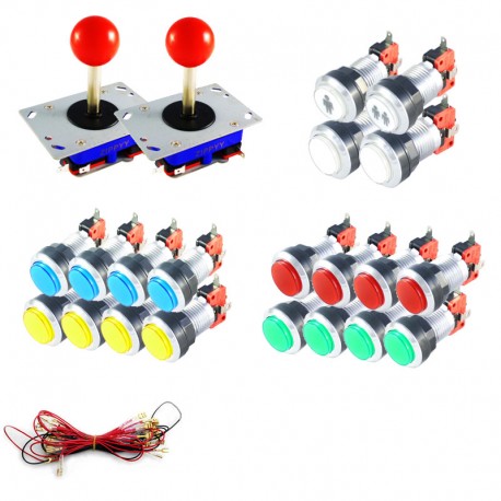 Kit Joysticks & Boutons Chromés à LED