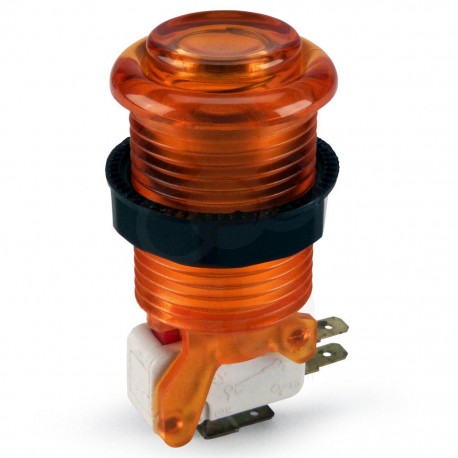 iL PSL-L Translucent Concave Long Stem Push Button - Orange