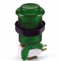 iL PSL-L Translucent Concave Long Stem Push Button - Green
