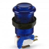 iL PSL-L Translucent Concave Long Stem Push Button - Blue
