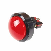 Bouton Convexe LED 60mm Rouge