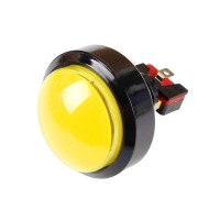 Bouton Convexe LED 60mm Jaune
