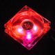 Ventilateur LED rouge 80x80mm