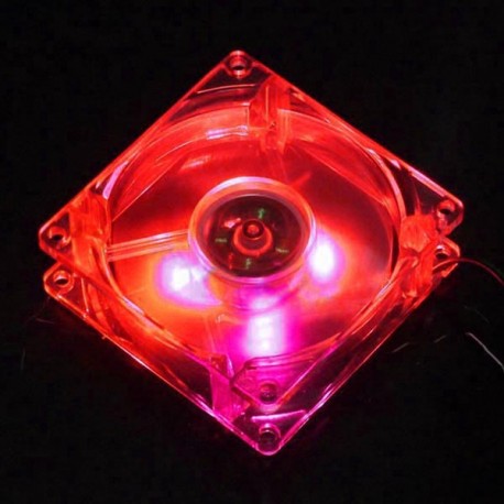 Ventilateur LED rouge 80x80mm