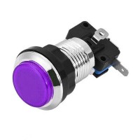 Bouton Violet Chromé à LED de 28 mm 